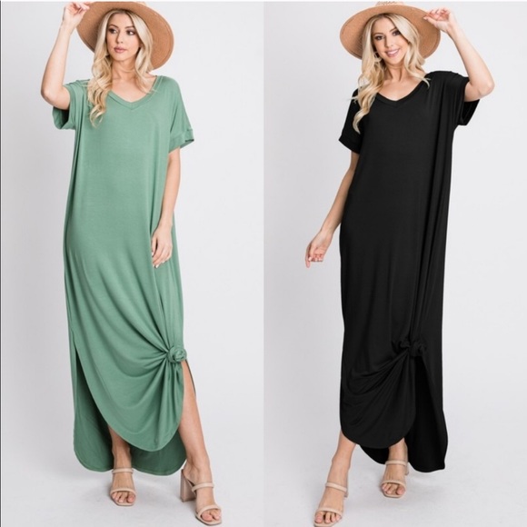 ✨Last One! NEW Short Sleeve Black Long Maxi Dress! - Picture 2 of 7